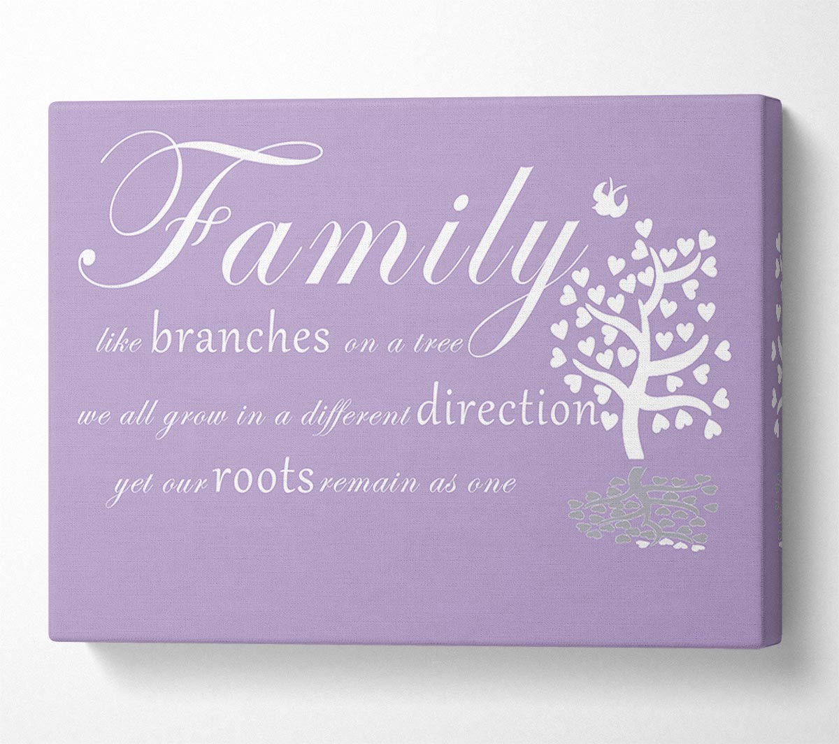 Family Quote Family Like Branches On A Tree Lilac Canvas Wall Art