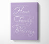 Family Quote Having Someplace To Go Is Home 2 Lilac Canvas Wall Art