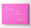 Family Quote Family Ties Are Precious Vivid Pink Canvas Wall Art