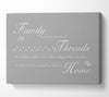 Family Quote Family Ties Are Precious Grey White Canvas Wall Art