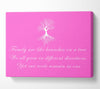 Family Quote Family Are Like Branches Vivid Pink Canvas Wall Art