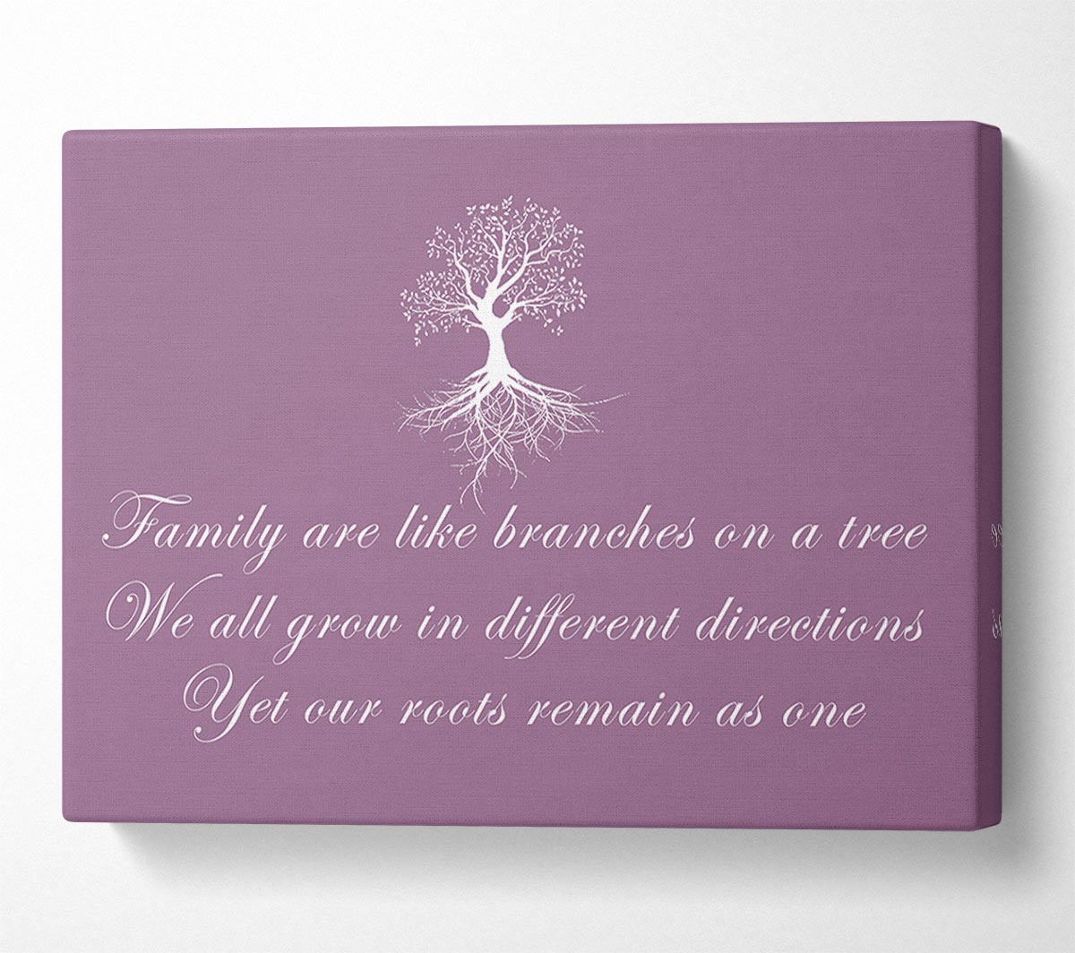 Family Quote Family Are Like Branches Dusty Pink Canvas Wall Art