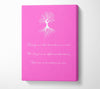 Family Quote Family Are Like Branches 2 Vivid Pink Canvas Wall Art