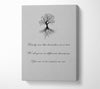 Family Quote Family Are Like Branches 2 Grey Canvas Wall Art