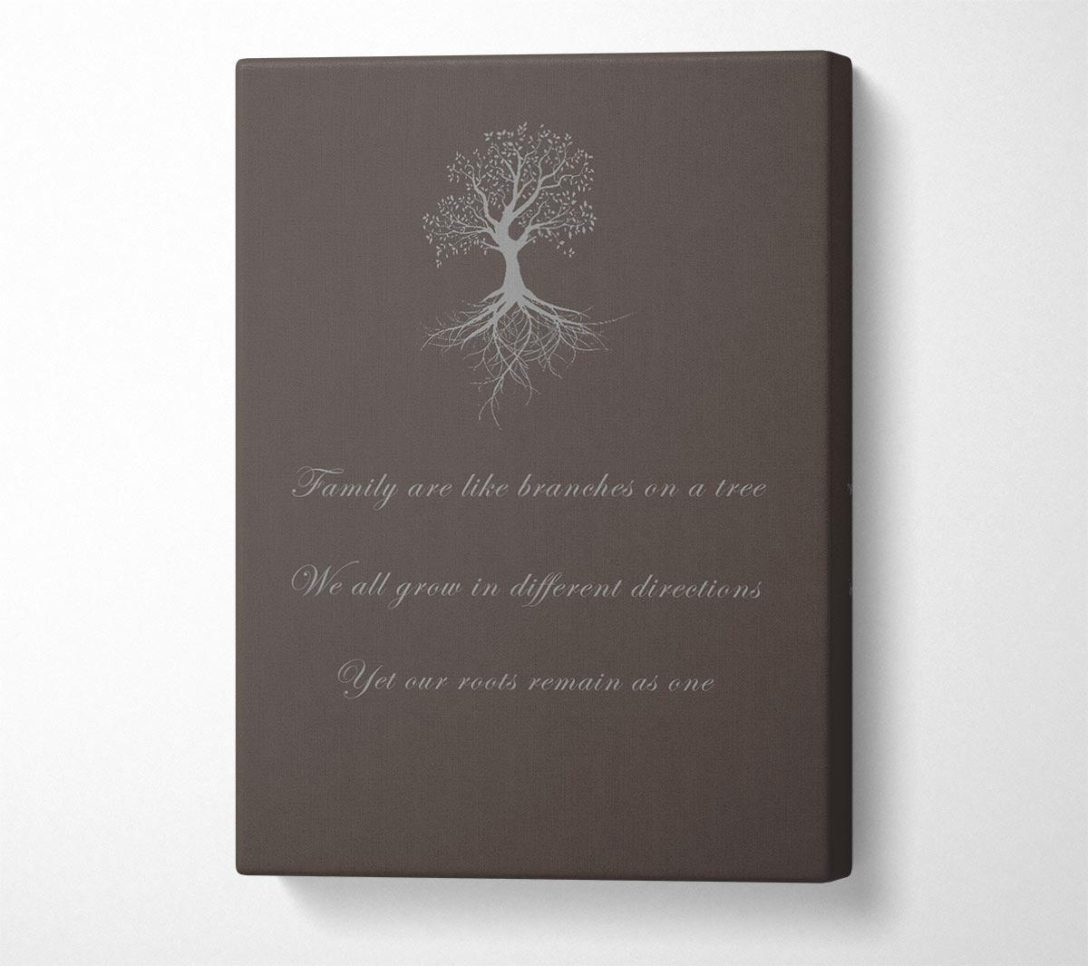 Family Quote Family Are Like Branches 2 Chocolate Canvas Wall Art
