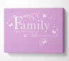 Family Quote Family Where Life Begins Pink Canvas Wall Art