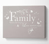Family Quote Family Where Life Begins Beige Canvas Wall Art