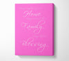 Home Quote Having Someplace To Go Is Home Vivid Pink Canvas Wall Art