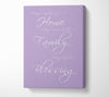 Family Quote Having Someplace To Go Is Home Lilac Canvas Wall Art