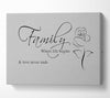 Family Quote Family Where Life Begins 1 Grey Canvas Wall Art