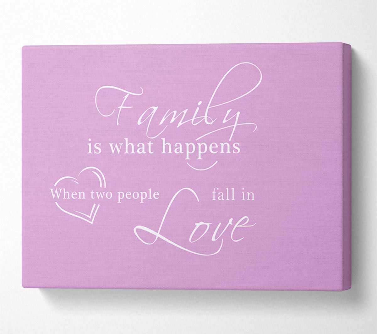 Family Quote Family Is What Happens Pink Canvas Wall Art