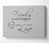 Family Quote Family Is What Happens Grey Canvas Wall Art