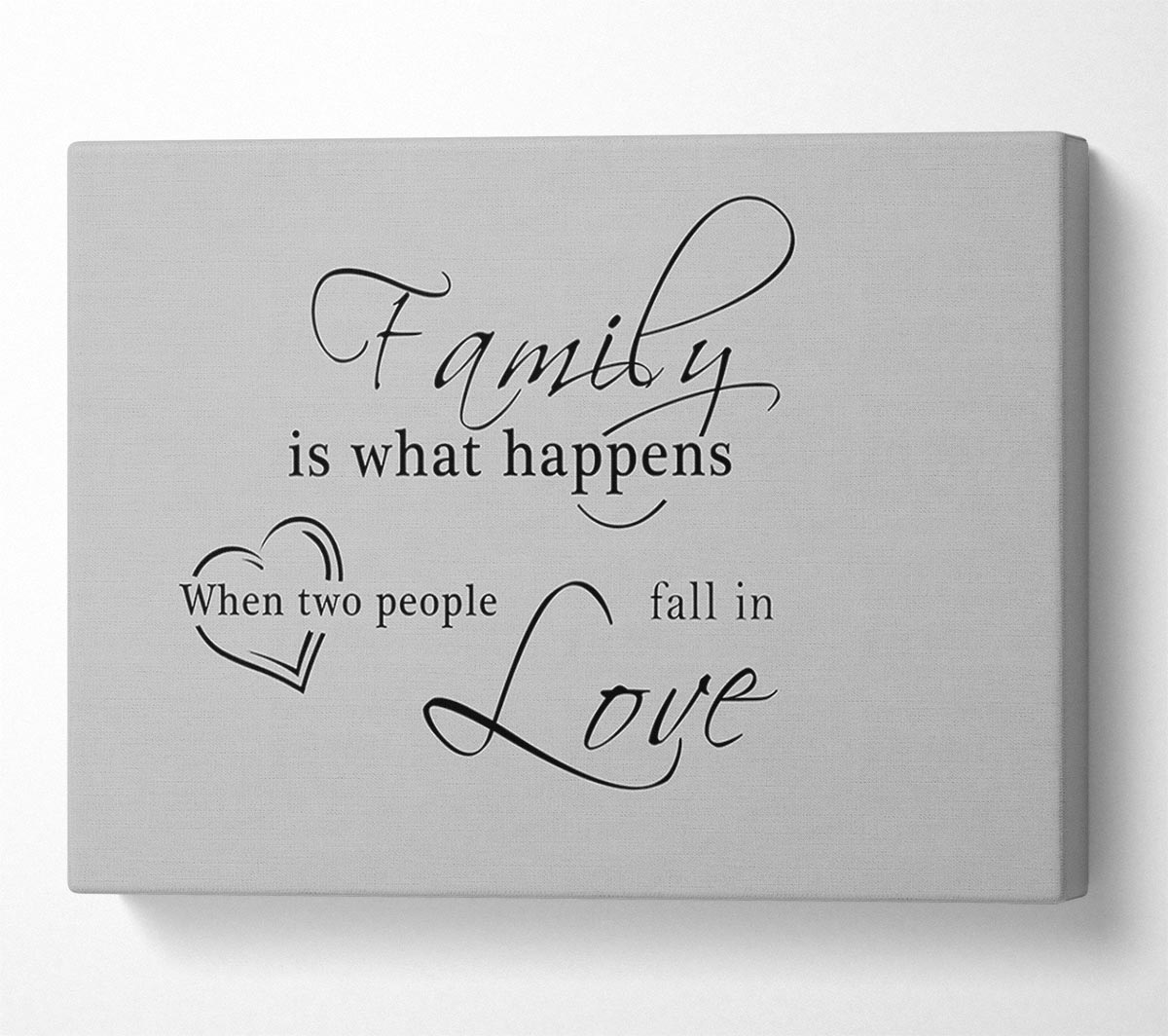 Family Quote Family Is What Happens Grey Canvas Wall Art