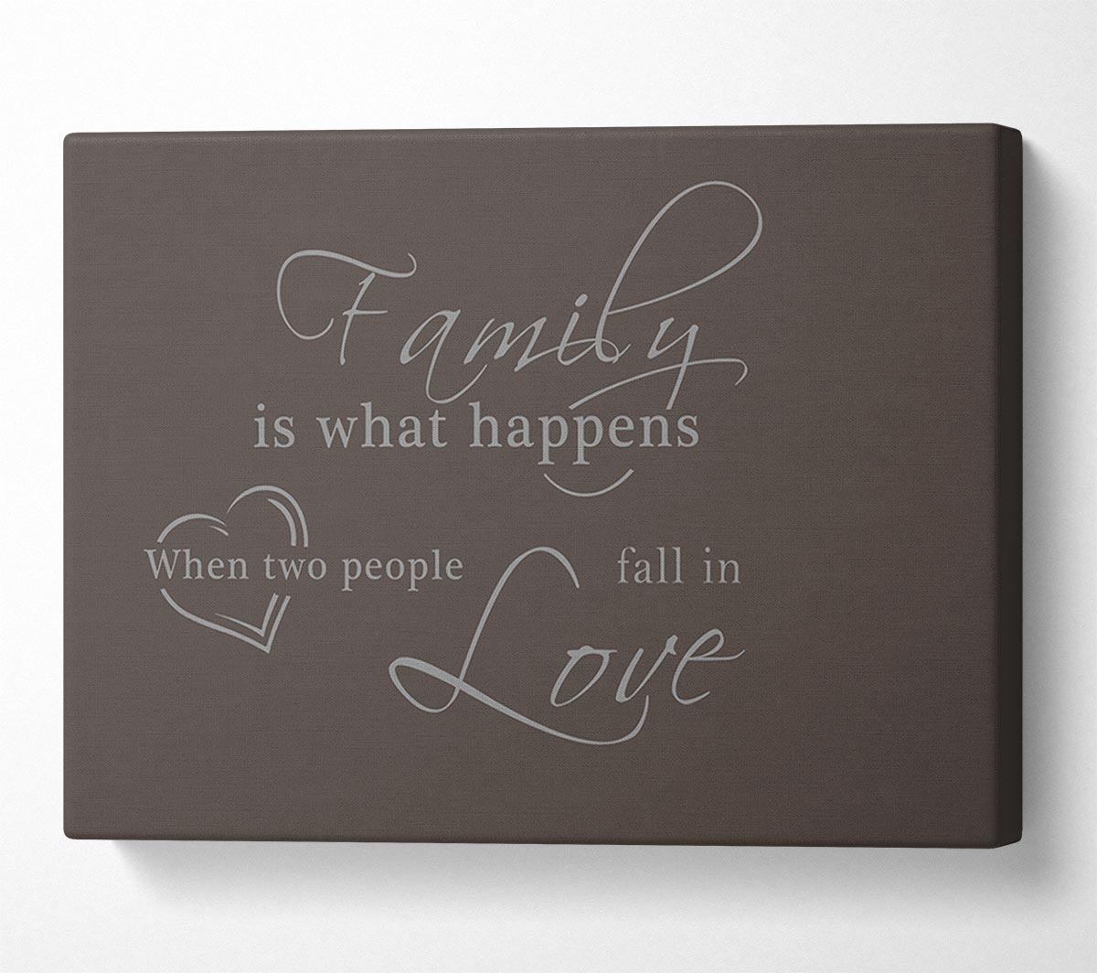 Family Quote Family Is What Happens Chocolate Canvas Wall Art