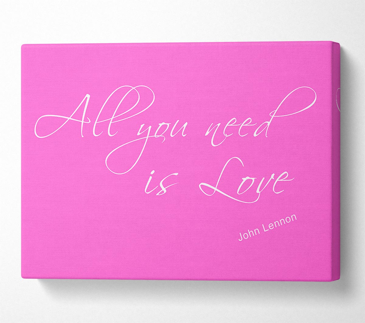 Music Quote All You Need Is Love 2 Vivid Pink Canvas Wall Art
