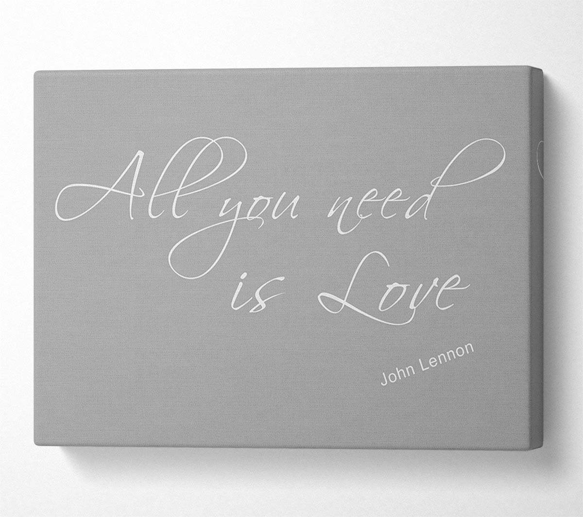 Music Quote All You Need Is Love 2 Grey White Canvas Wall Art