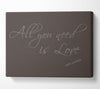 Music Quote All You Need Is Love 2 Chocolate Canvas Wall Art