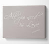Music Quote All You Need Is Love 2 Beige Canvas Wall Art