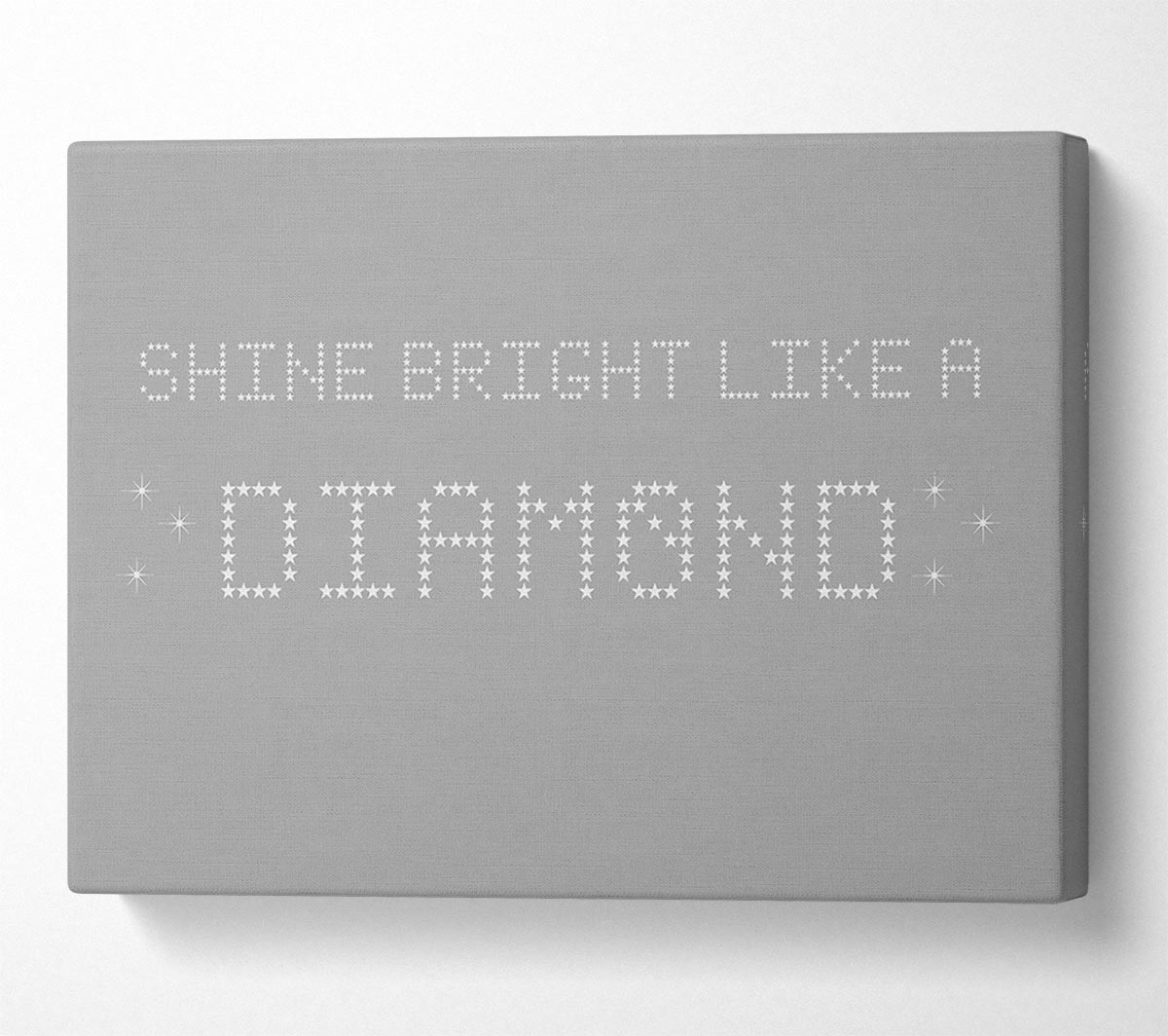 Music Quote Shine Bright Rihanna Grey White Canvas Wall Art
