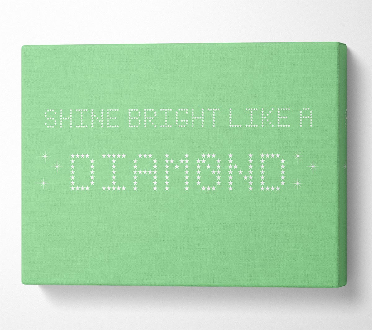 Music Quote Shine Bright Rihanna Green Canvas Wall Art