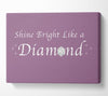 Music Quote Shine Bright Like A Diamond Rihanna Dusty Pink Canvas Wall Art