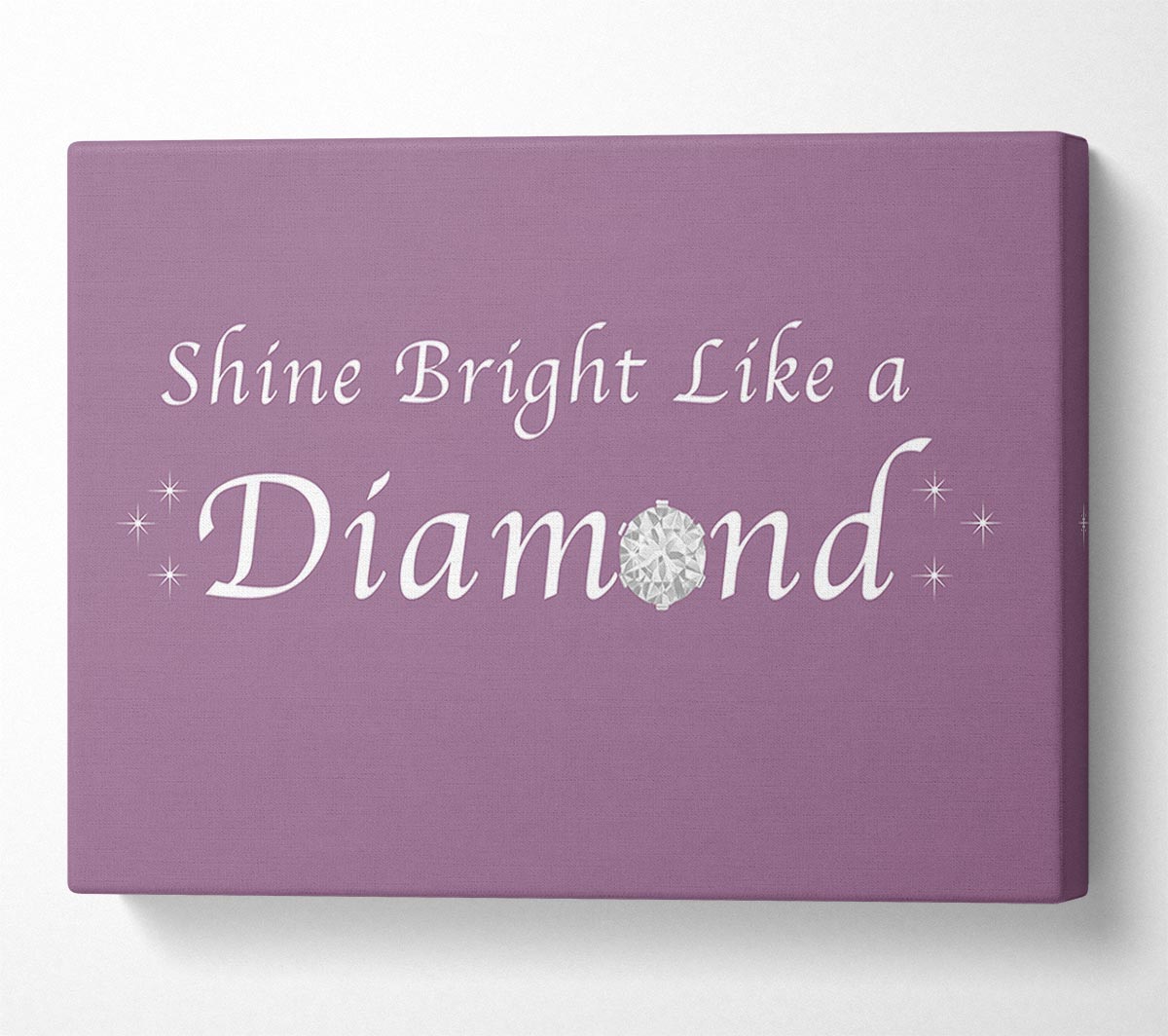 Music Quote Shine Bright Like A Diamond Rihanna Dusty Pink Canvas Wall Art