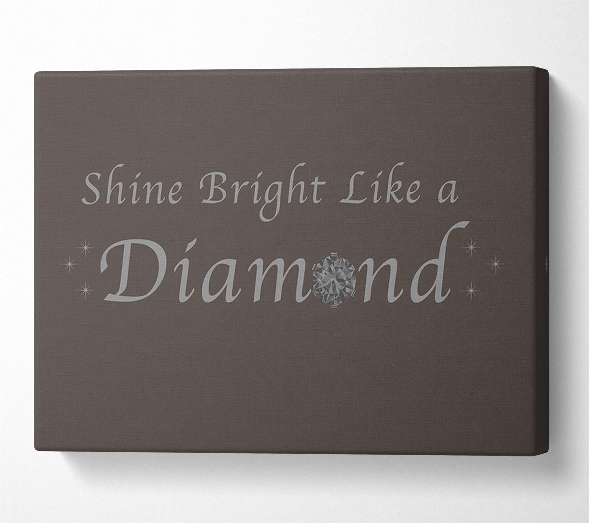 Music Quote Shine Bright Like A Diamond Rihanna Chocolate Canvas Wall Art