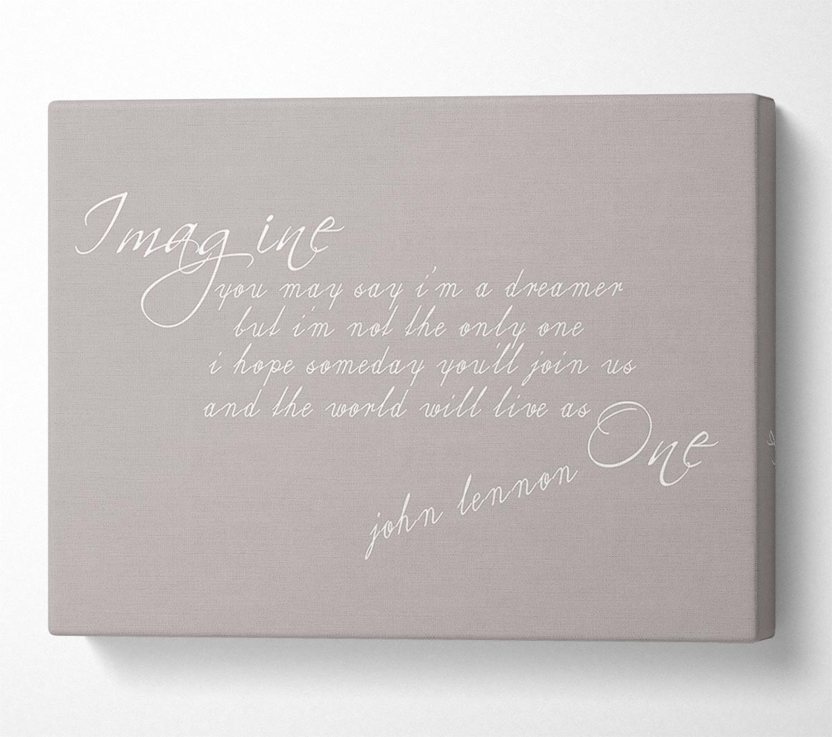 Music Quote Imagine John Lennon Beige Canvas Wall Art