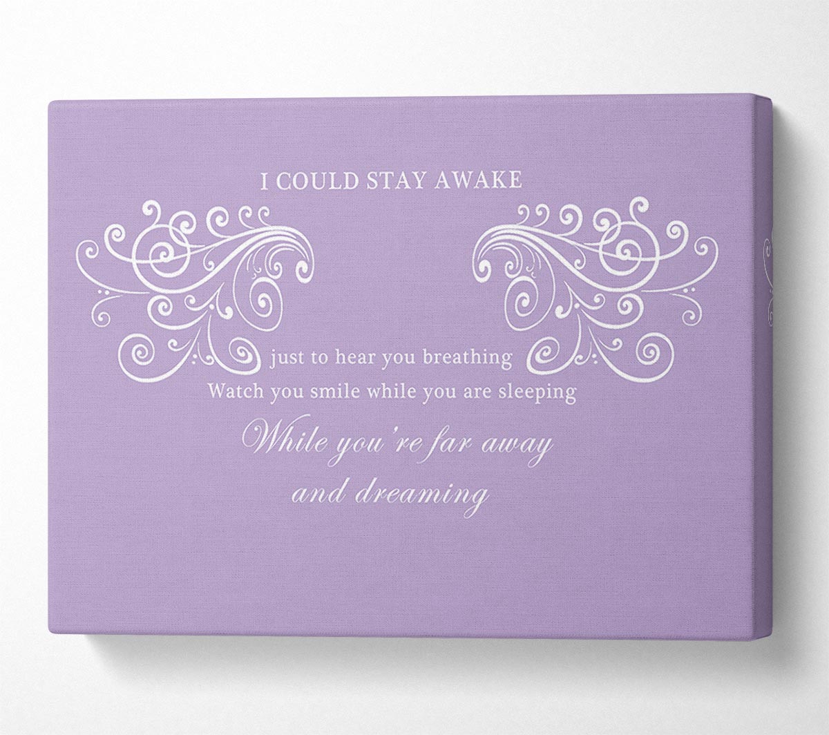Music Quote I Could Stay Awake Aerosmith Lilac Canvas Wall Art