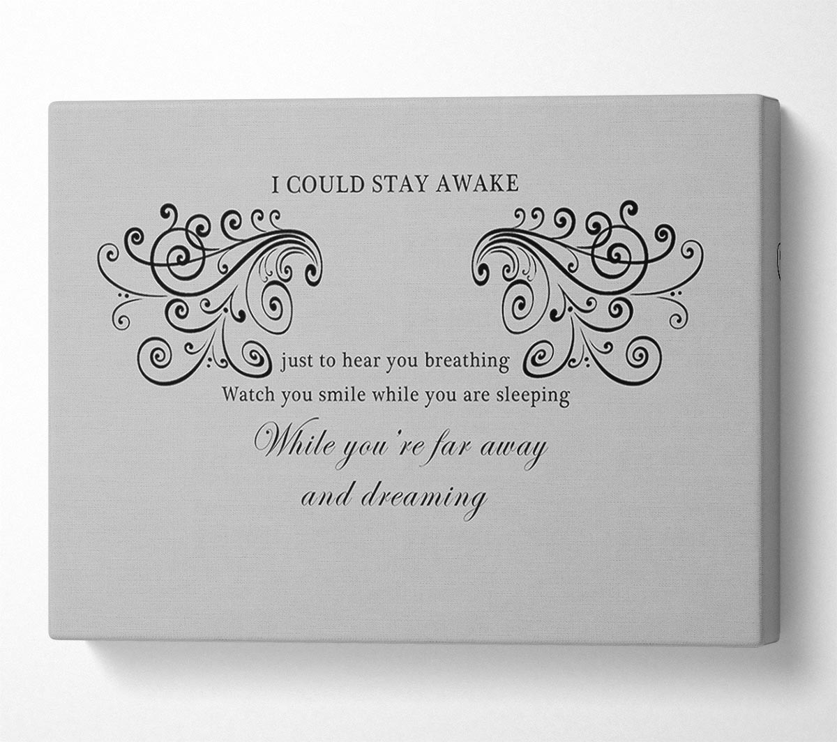 Music Quote I Could Stay Awake Aerosmith Grey Canvas Wall Art