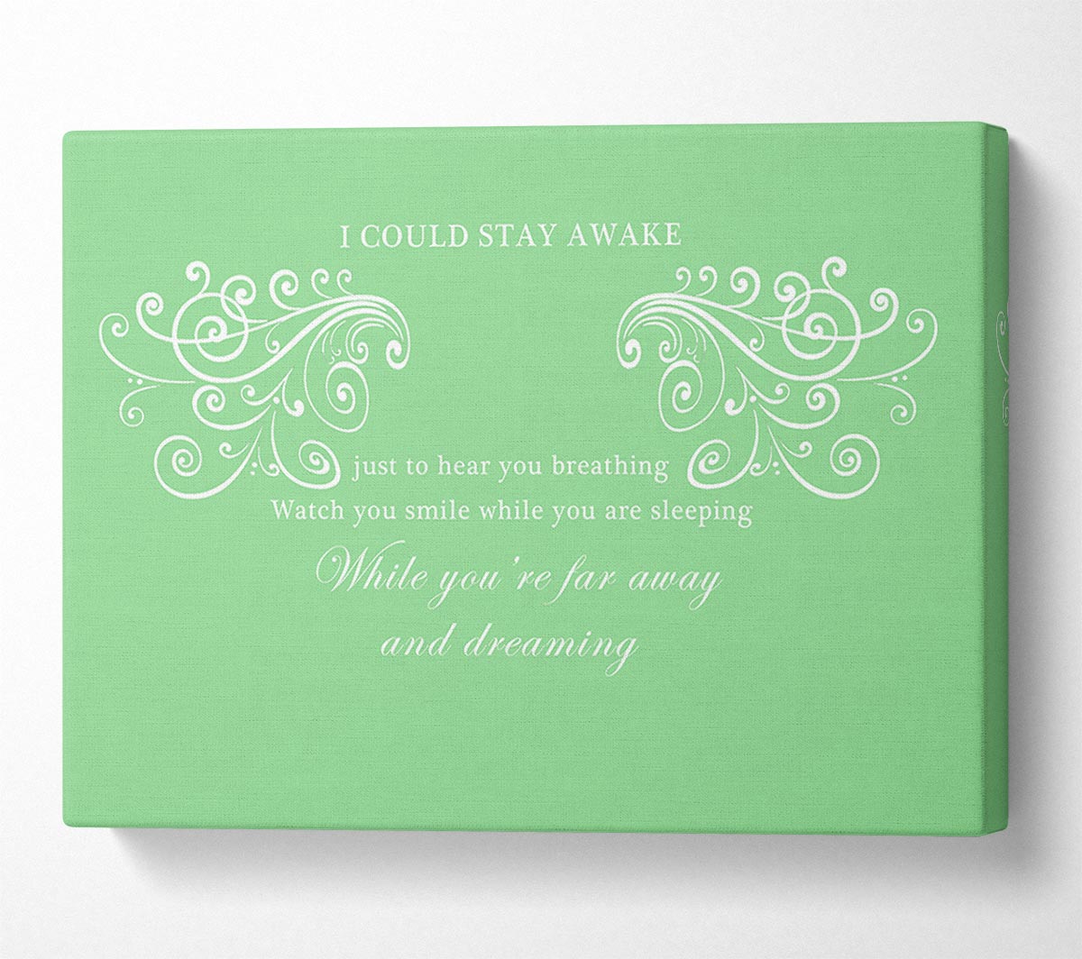 Music Quote I Could Stay Awake Aerosmith Green Canvas Wall Art