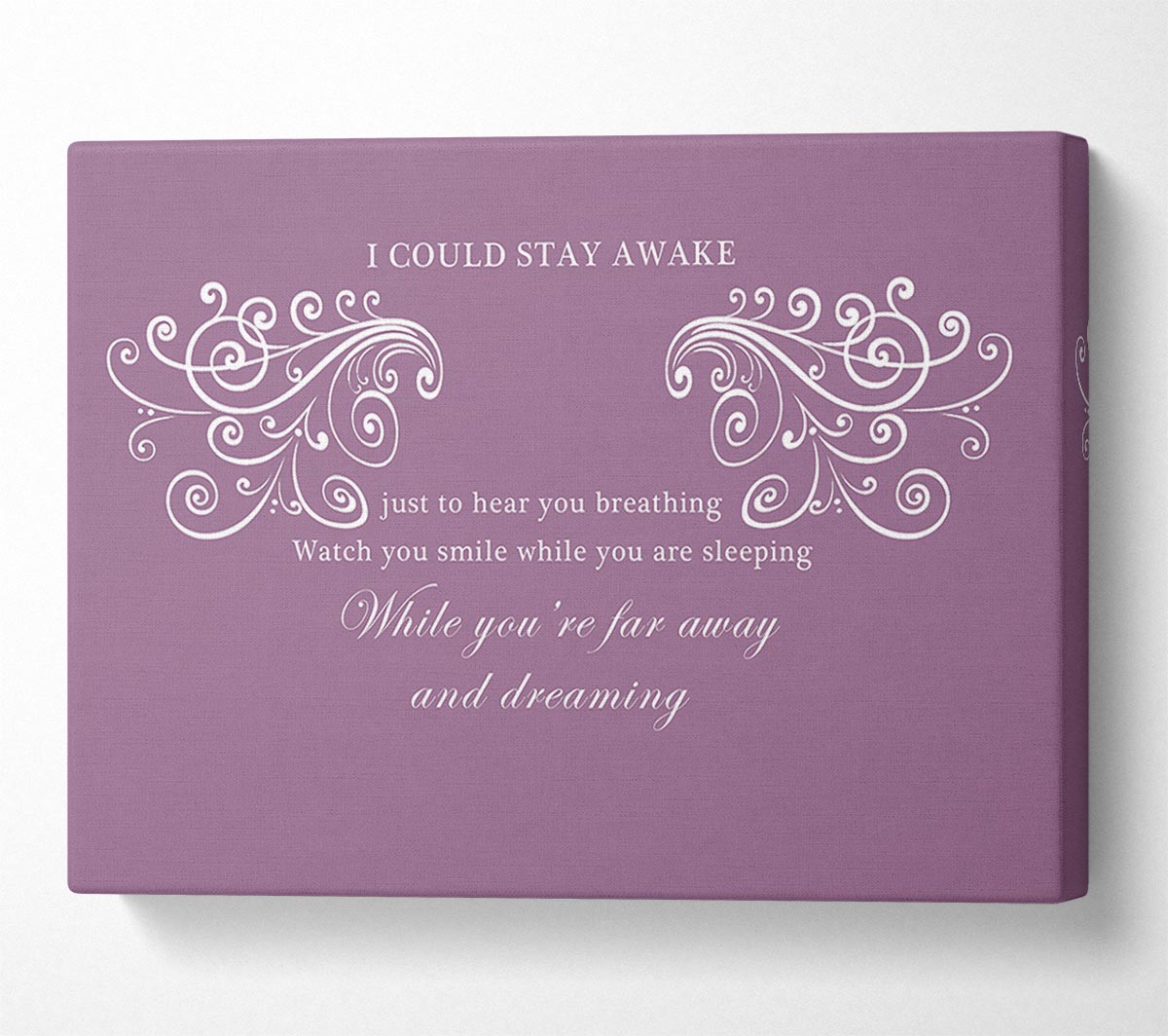 Music Quote I Could Stay Awake Aerosmith Dusty Pink Canvas Wall Art