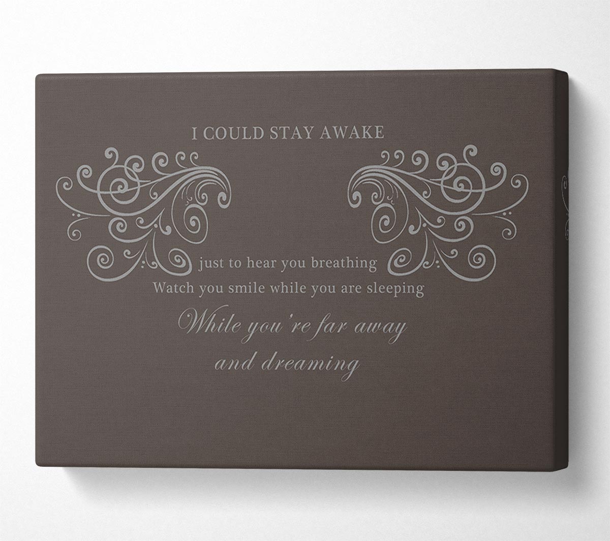 Music Quote I Could Stay Awake Aerosmith Chocolate Canvas Wall Art
