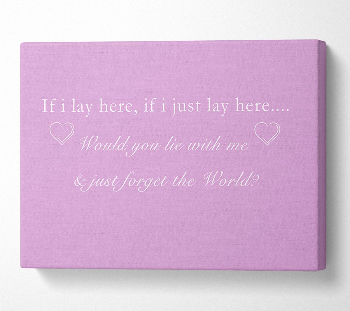 Music Quote If I Lay Here Snow Patrol Pink Canvas Wall Art