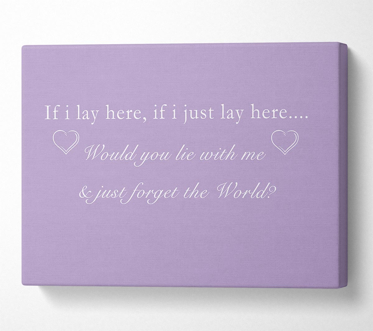 Music Quote If I Lay Here Snow Patrol Lilac Canvas Wall Art