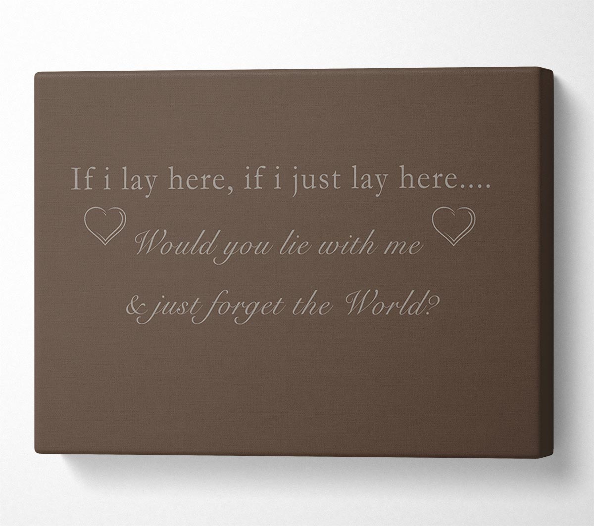 Music Quote If I Lay Here Snow Patrol Chocolate Canvas Wall Art