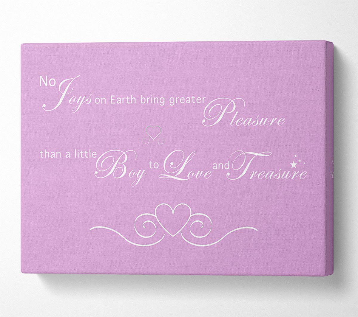 Nursery Quote No Joys On Earth Bring Pleasure Pink Canvas Wall Art
