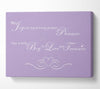 Nursery Quote No Joys On Earth Bring Pleasure Lilac Canvas Wall Art