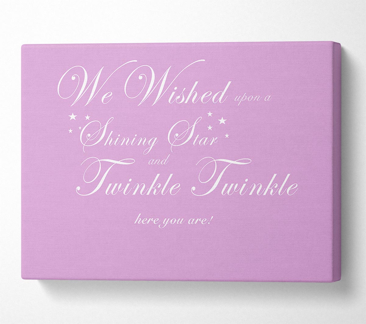 Nursery Quote We Wished Upon A Shining Star Pink Canvas Wall Art