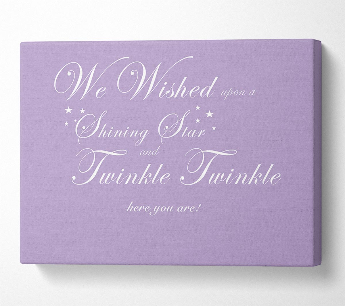 Nursery Quote We Wished Upon A Shining Star Lilac Canvas Wall Art