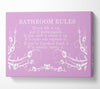 Bathroom Quote Bathroom Rules 2 Pink Canvas Wall Art