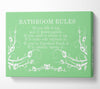Bathroom Quote Bathroom Rules 2 Green Canvas Wall Art