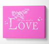Music Quote All You Need Is Love Vivid Pink Canvas Wall Art