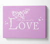 Music Quote All You Need Is Love Pink Canvas Wall Art