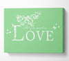 Music Quote All You Need Is Love Green Canvas Wall Art