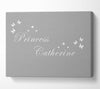 Girls Room Quote Your Own Name Princess Grey White Canvas Wall Art