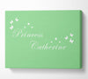 Your Own Name Princess Green Canvas Wall Art