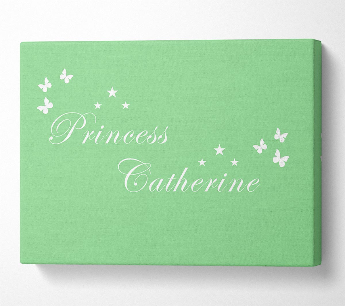 Your Own Name Princess Green Canvas Wall Art