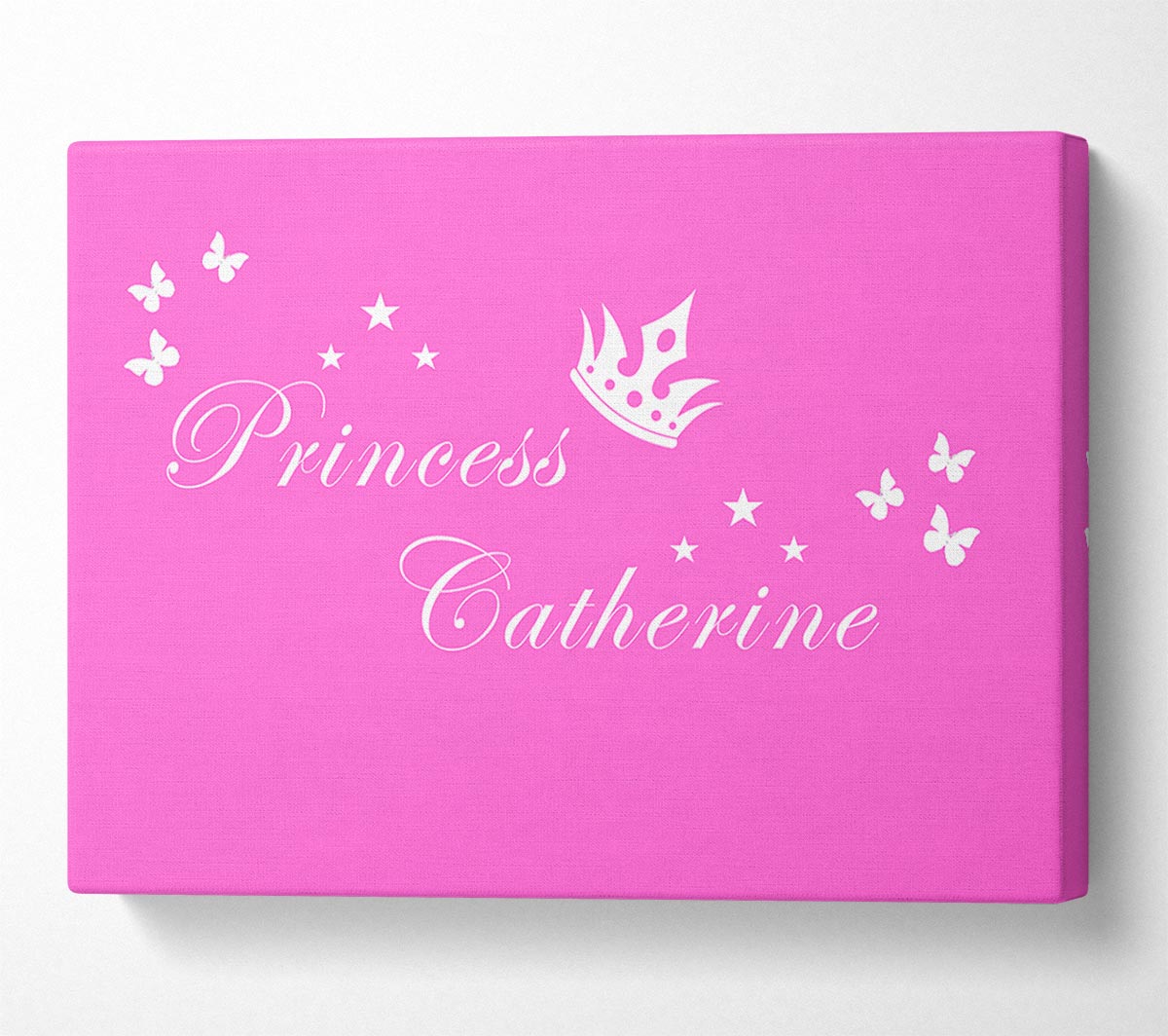 Your Own Name Princess 2 Vivid Pink Canvas Wall Art
