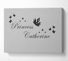 Girls Room Quote Your Own Name Princess 2 Grey Canvas Wall Art